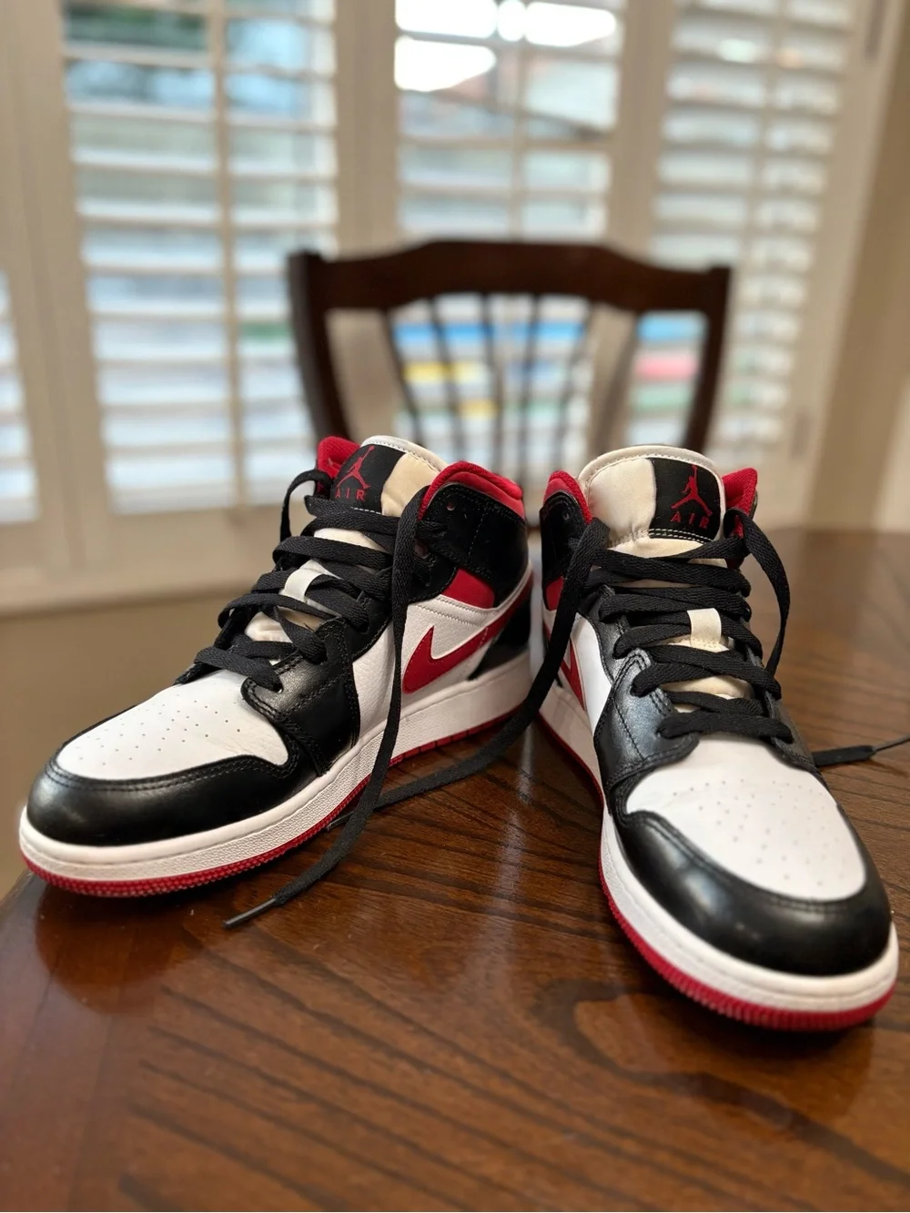 Nike Air Jordan Red Black White Mid-Top 7Y / Women’s 8.5 - Picture 2 of 7